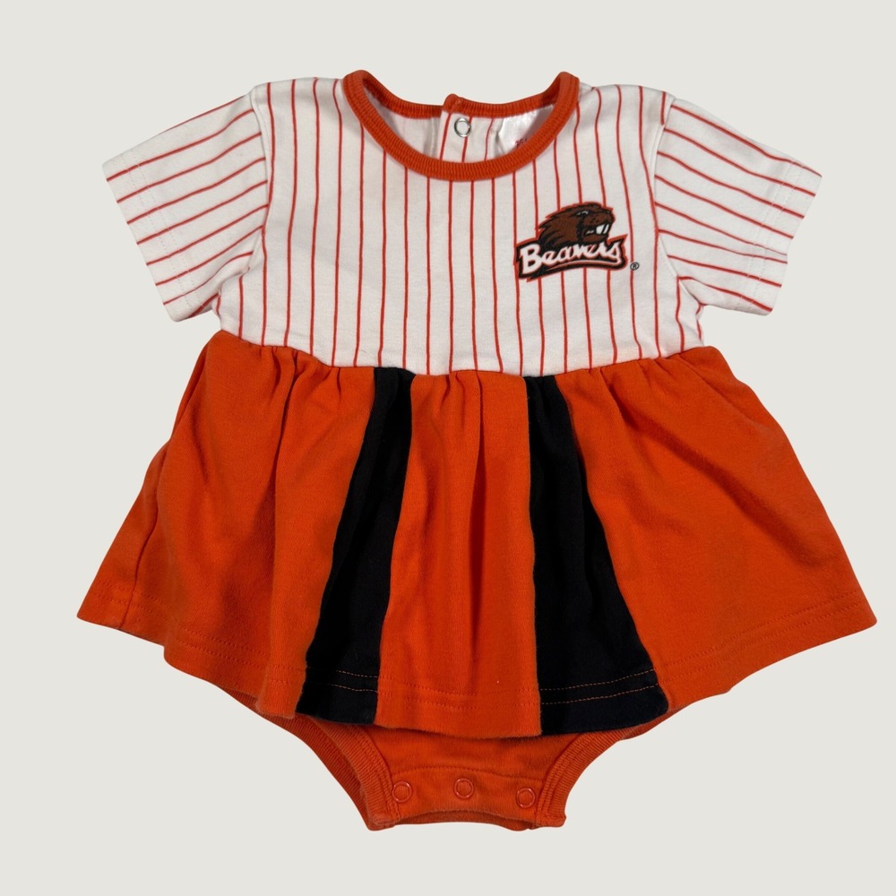 Oregon State Beavers Baby Girl Bodysuit Dress Orange White 6-9 Month